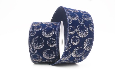 Blue Glitter Ornament Orb Wired Ribbon_KW0459GC-4-4